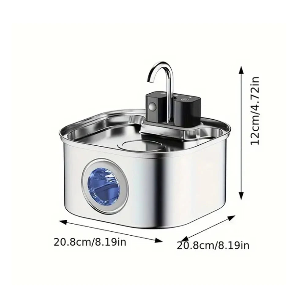 3.2L Stainless Steel Wireless Recharging Sensor Cat Water Fountain Auto Drinking Fountain For Cats Dog Drinker Pet Dispenser Bowl Active