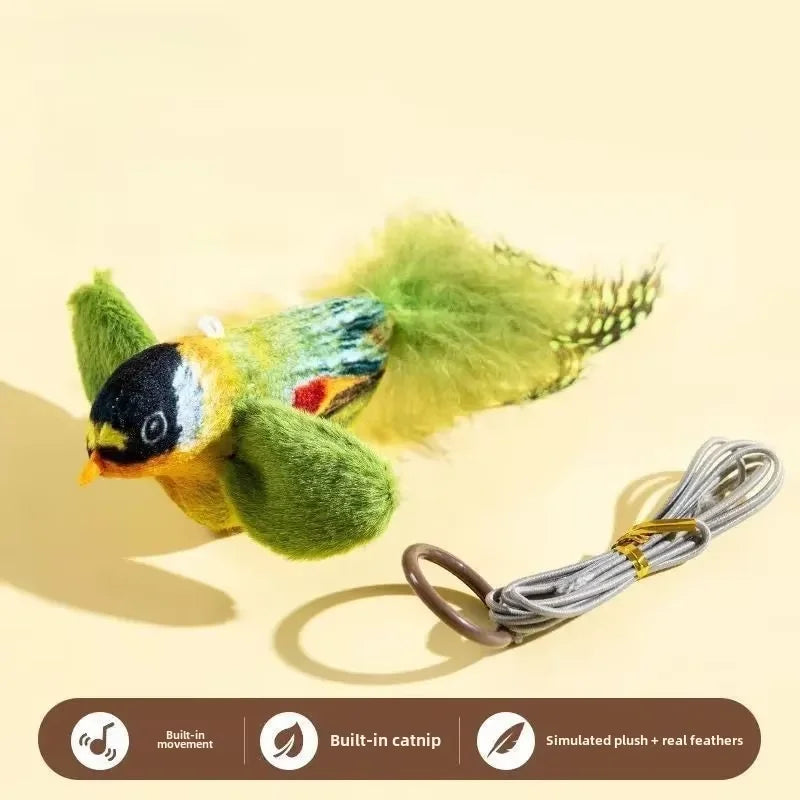 Indoor Interactive Cat Toy Bird Teaser Wall Hanging