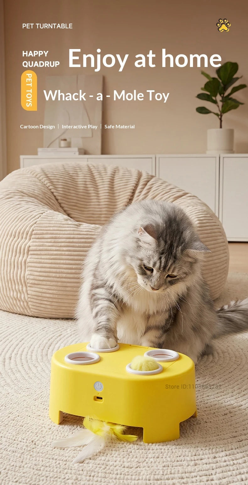 Smart Cat Toy: Self-Entertaining Interactive Cat Wand with Artificial Feathers – Electric Toy Suitable for Small and Large Cats