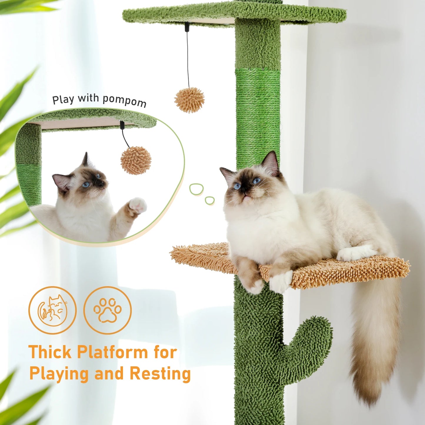 PAWZ Road 5-Tier Floor To Ceiling Cat Tree With Hammock