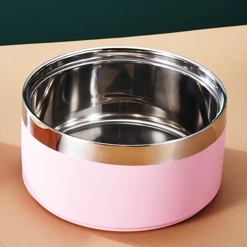 Dog Food Bowl Stainless Steel Dog Bowl Double-layer Water Bowls for Dogs Feeding Non-slip Cat Drinking Bowls Feeder Pet Supplies