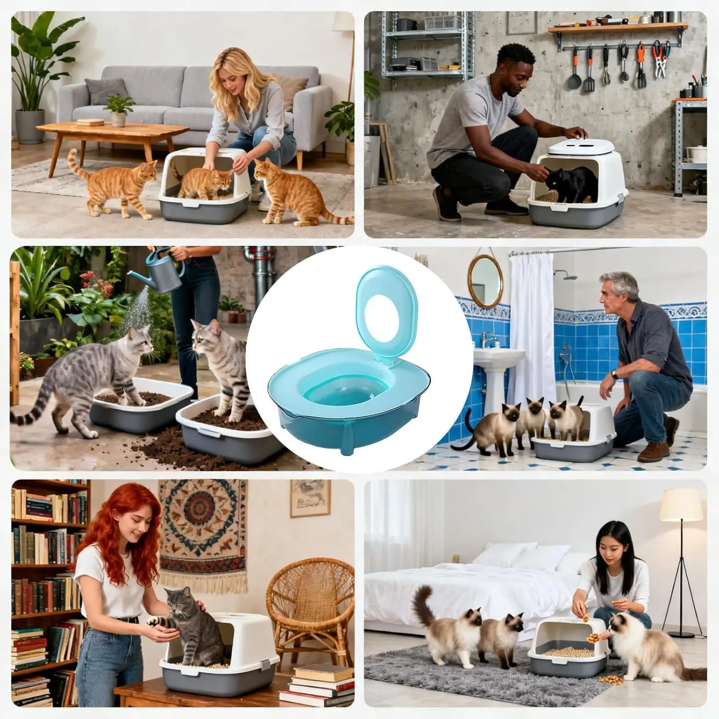 Cat Litter Box Set — Detachable, Splash-Proof, and Odor-Resistant Design — Compact Cat Toilet & Litter Pan