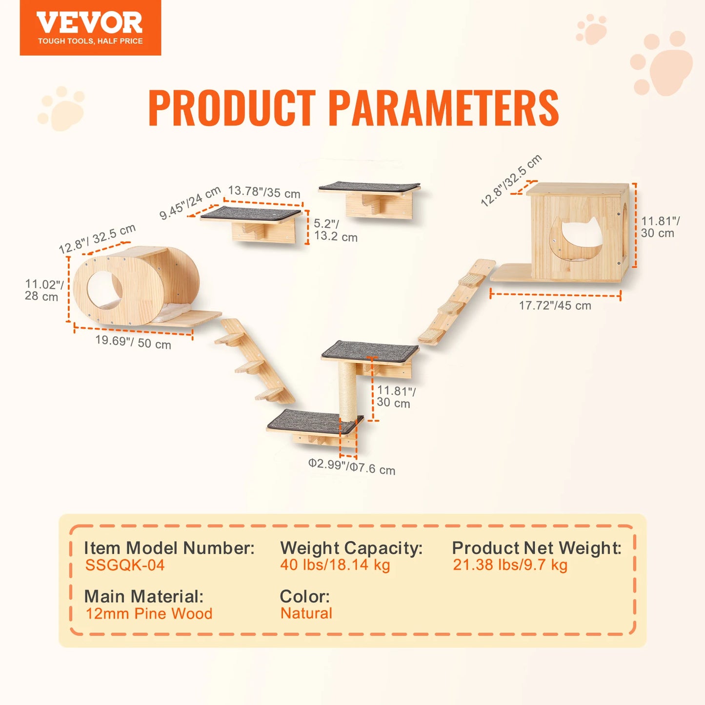 SucceBuy Cat Wall Shelves And Perches With Jumping Boards