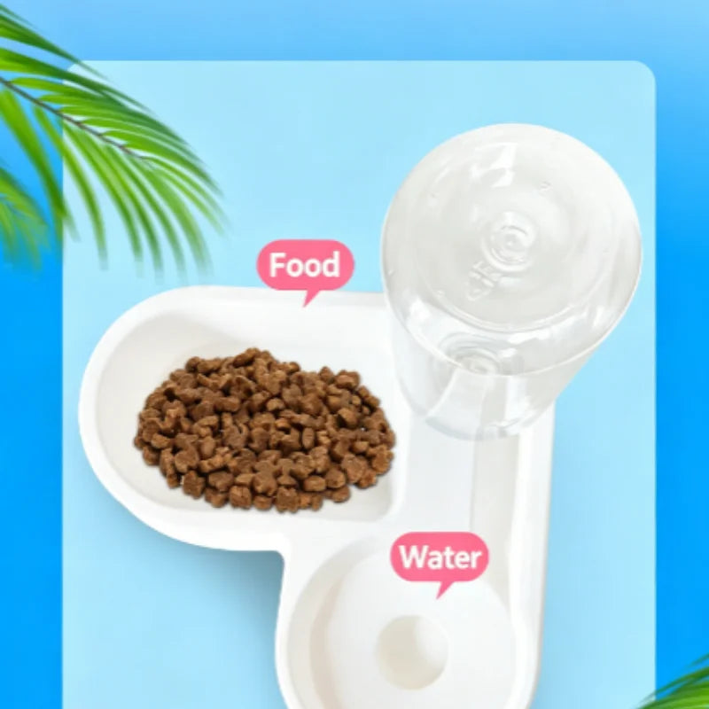 Double Cat Bowls with Non-slip Base Durable Food Water Feeding Bowl Elevated Pet Dish for Cats Small Cats Indoor Daily Feeding
