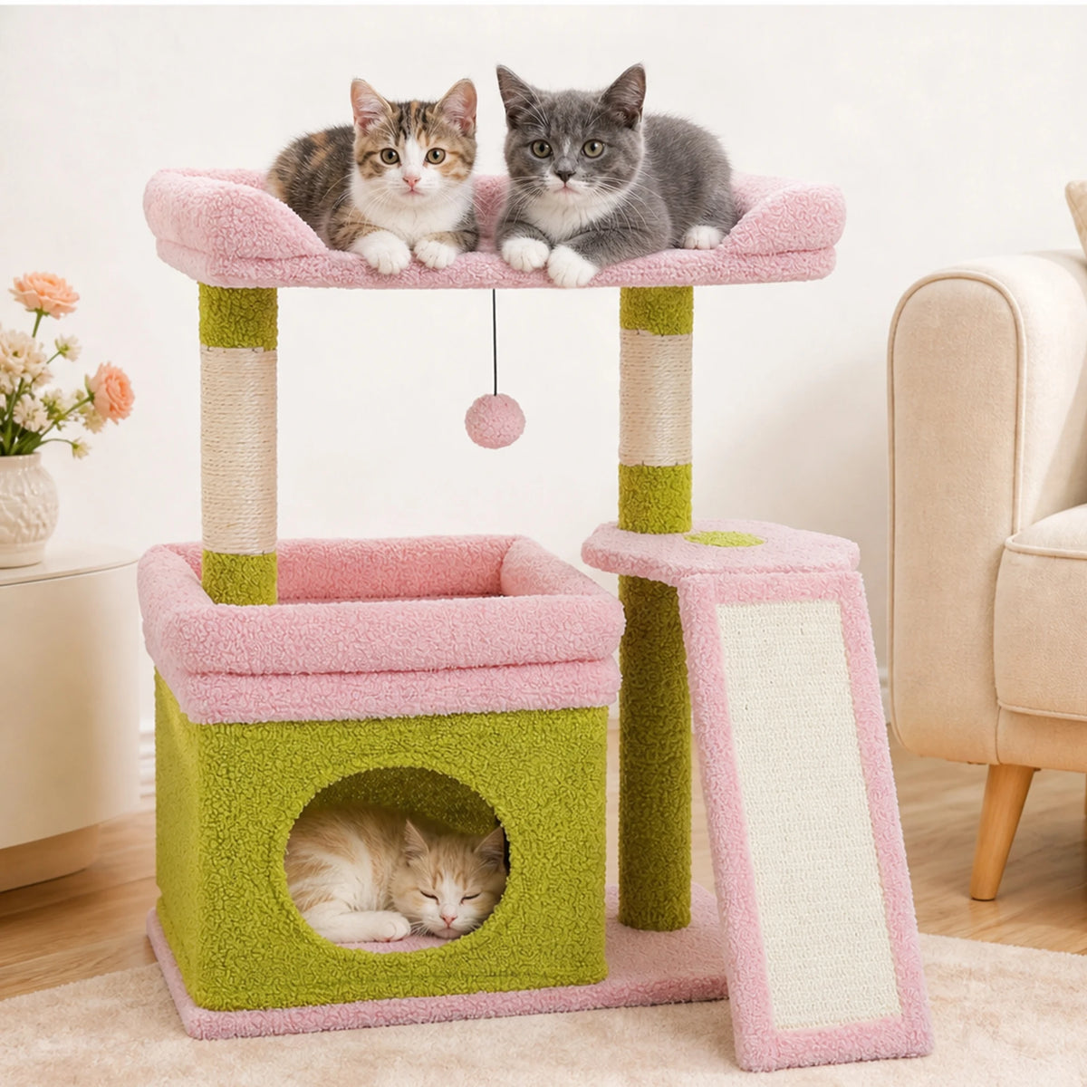 PAWZ Road Indoor Cat Tree With Sisal Scratching Post Perch