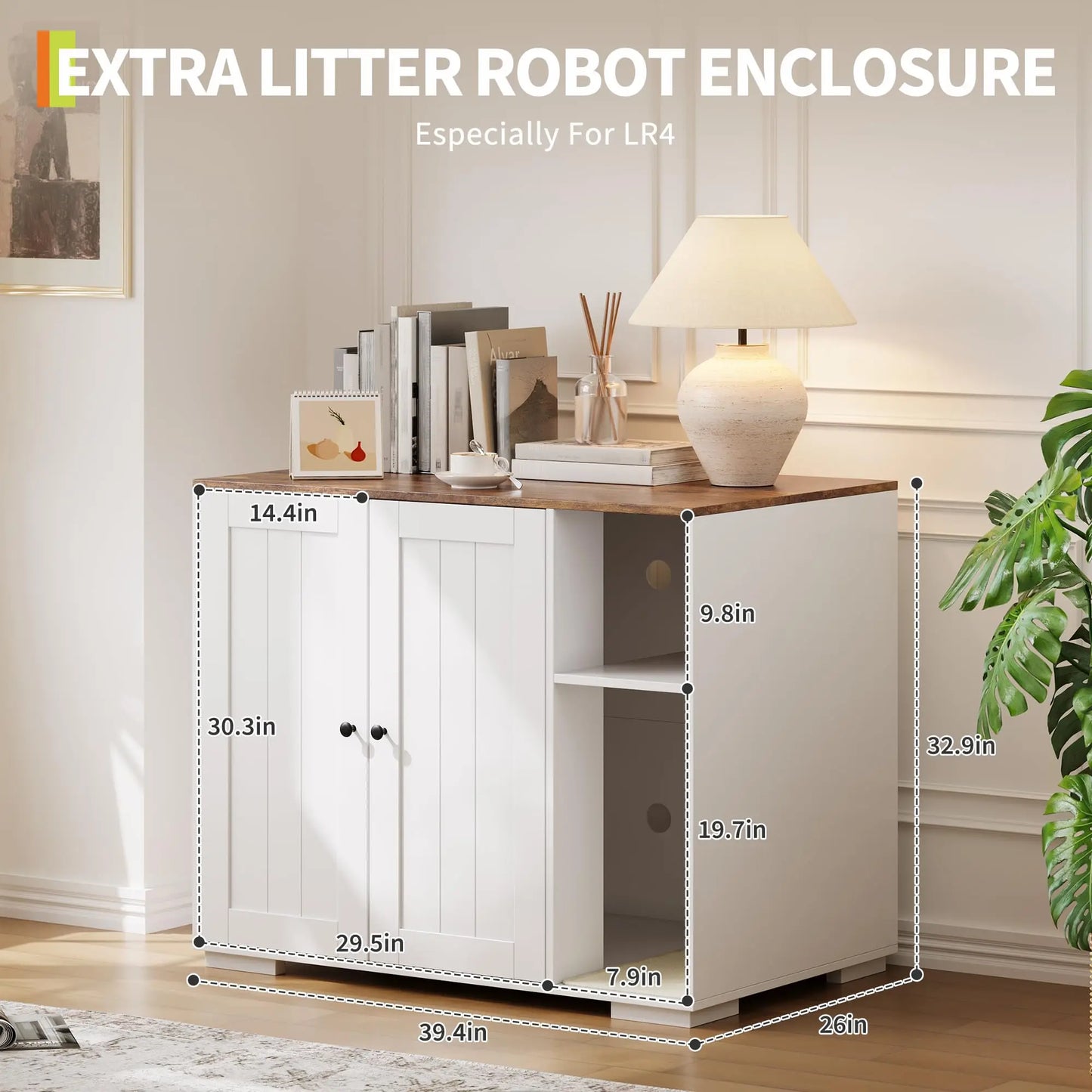 HiMISS Dog-Proof Cat Litter Enclosure For Litter Robot 3/4