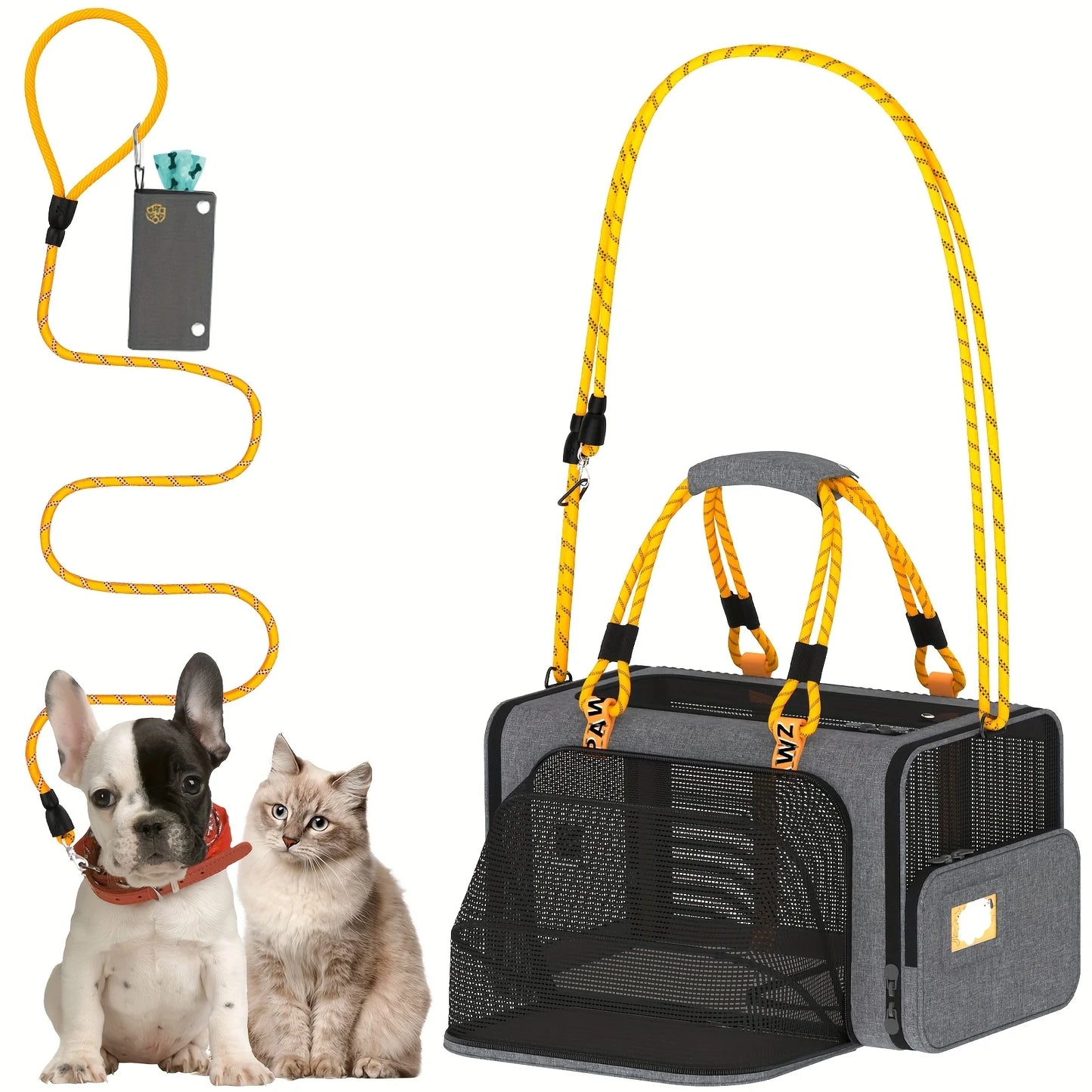 PAWZIDEA Expandable Cat Carrier With ID Card TSA Airline Approved