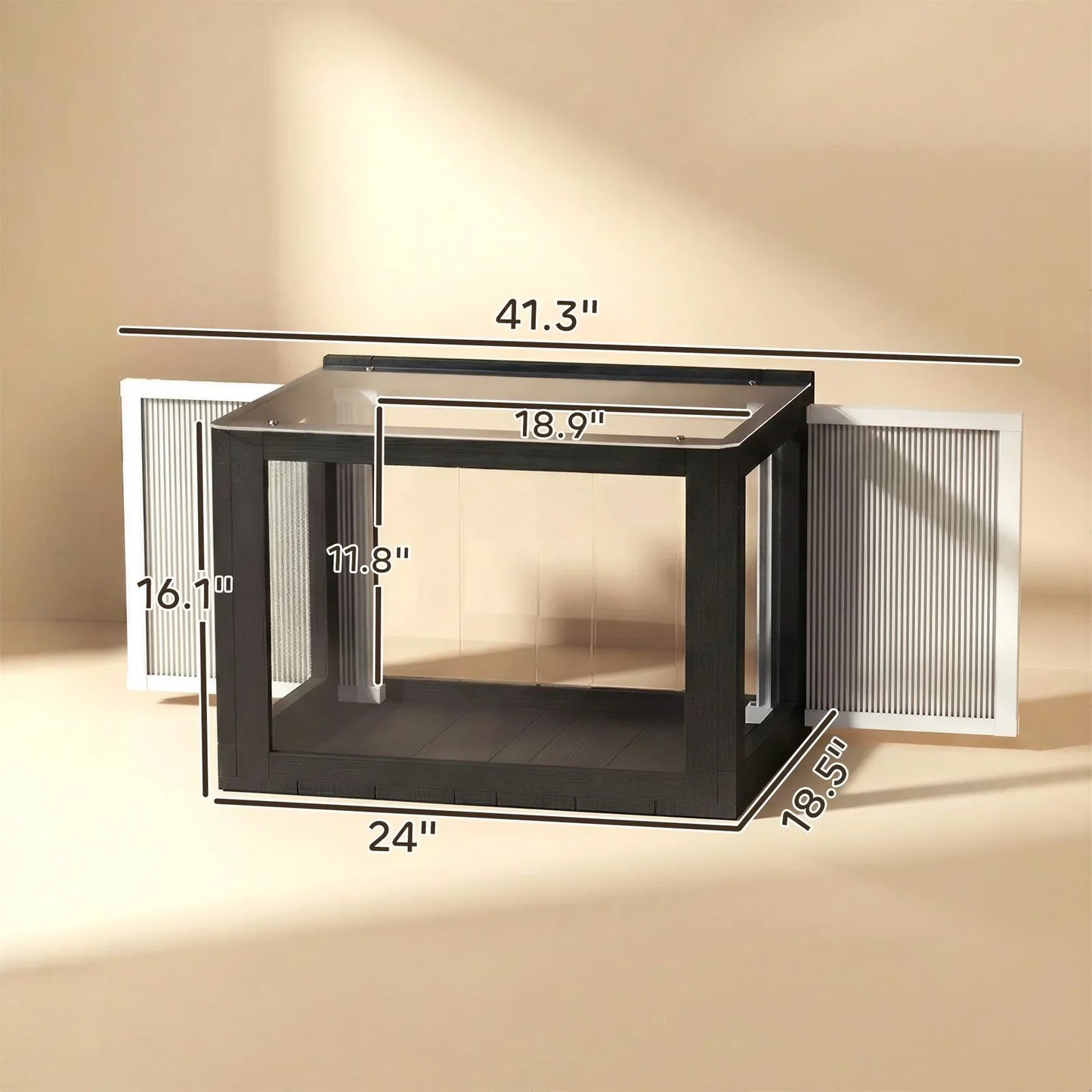 Window Catio Outdoor Cat Enclosure Adjustable 25"–41", Black