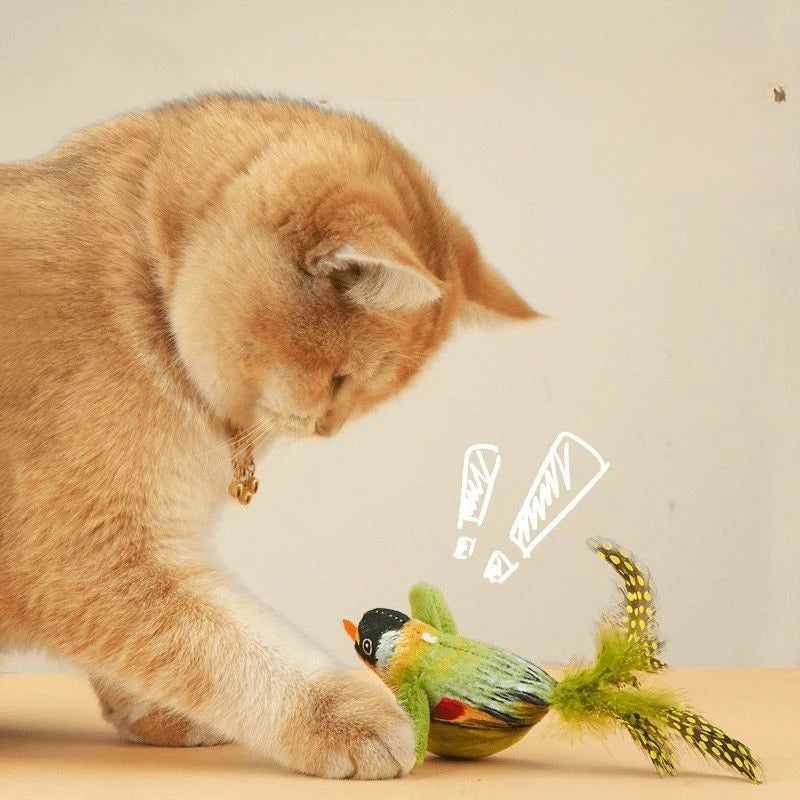 Indoor Interactive Cat Toy Bird Teaser Wall Hanging