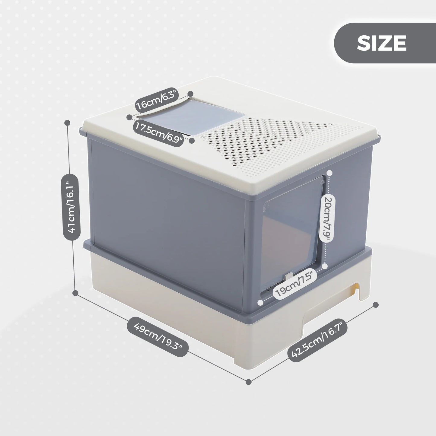 Enclosed Cat Litter Box With Scoop Large Indoor Cat Toilet