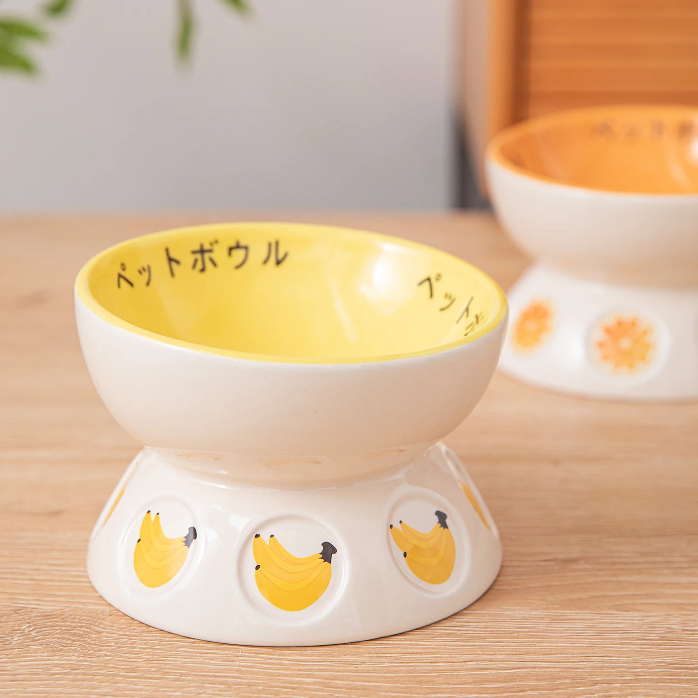 Japanese Ceramic Elevated Cat Bowl Puppy Dog Snacks Water Food Bowl For Cats Raised Cat Feeder Drinker Pet Supplies Accessories