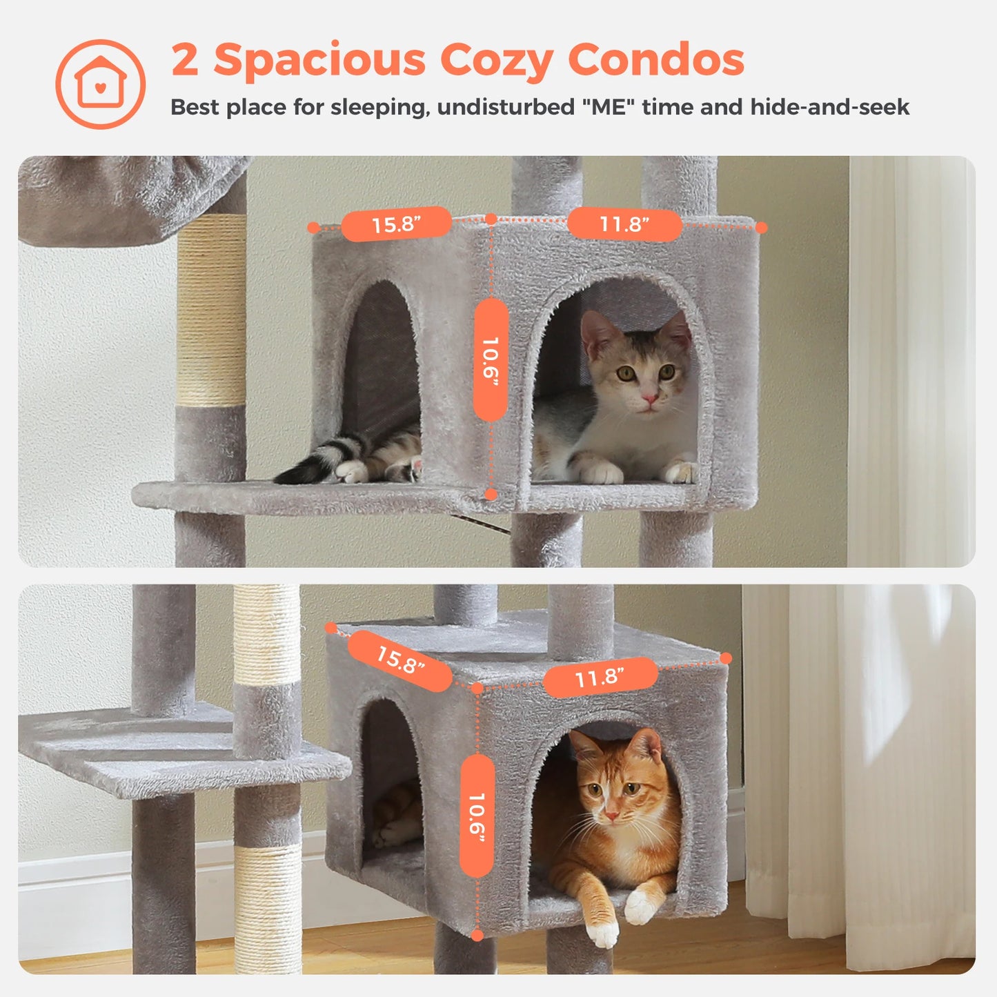 PAWZ Road Tall Cat Tree With Durable Scratching Posts