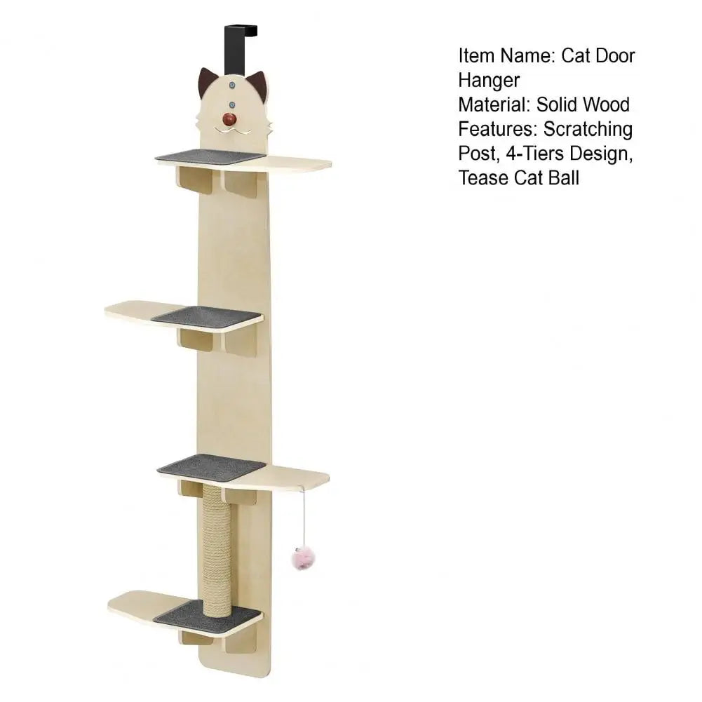 Over Door Cat Tree With Scratching Post And Climbing Shelves