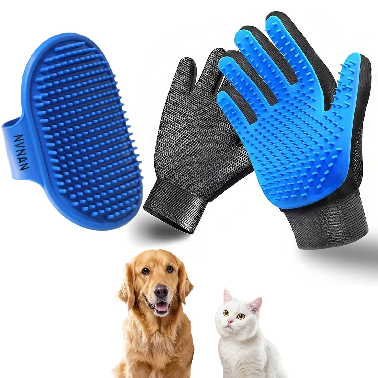PCS Pet Hair Removal Glove and Pet Grooming Glove Kit for Cats & Dogs, Pet Hair Gloves & Dog Washing Gloves ，Reusable Magic Brush Pet Hair Remover Tool for Laundry，Carpet,Car Seat，Couch