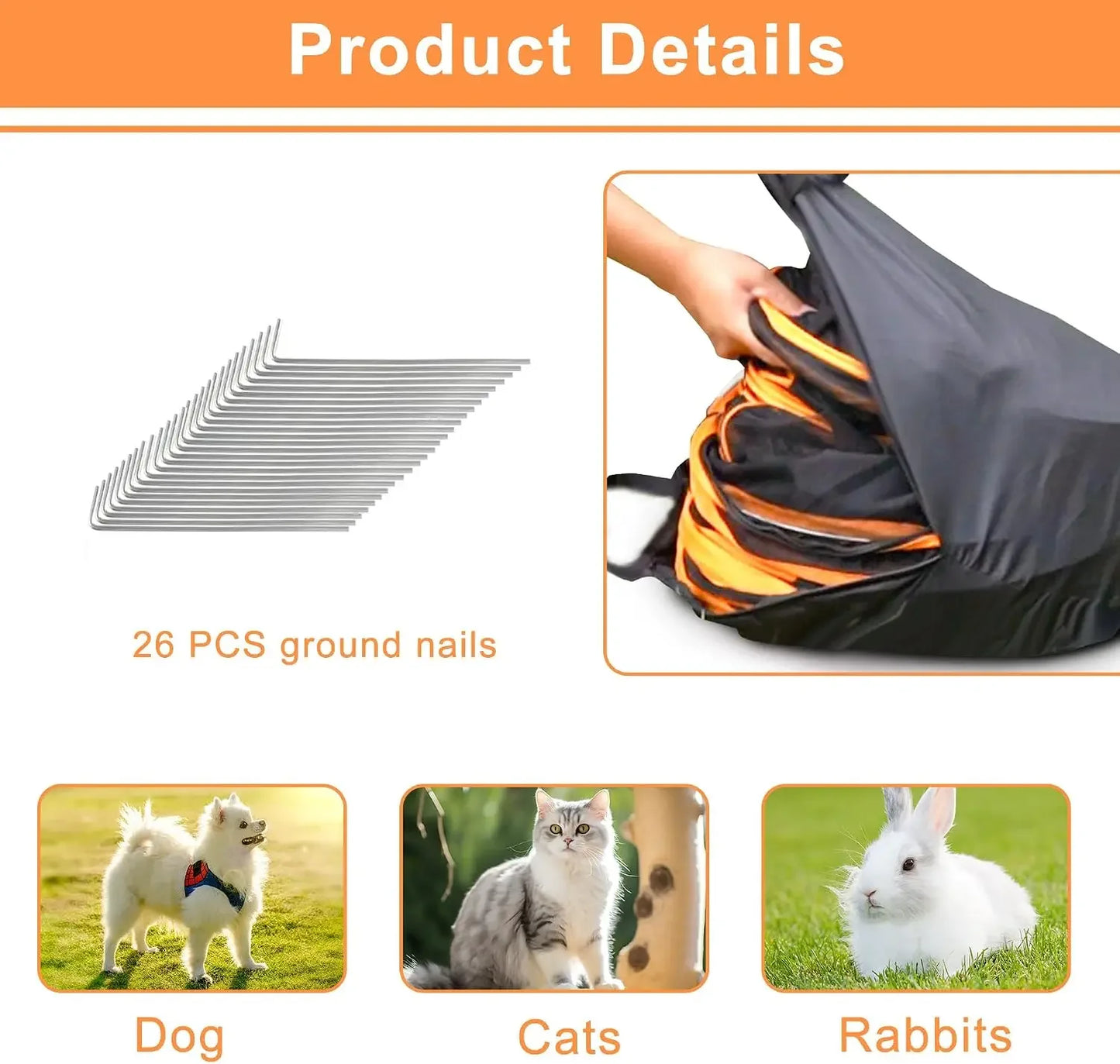 7-in-1 Outdoor Cat Enclosure, Foldable Pop-Up Mesh Playpen with Tunnels for Small Pets