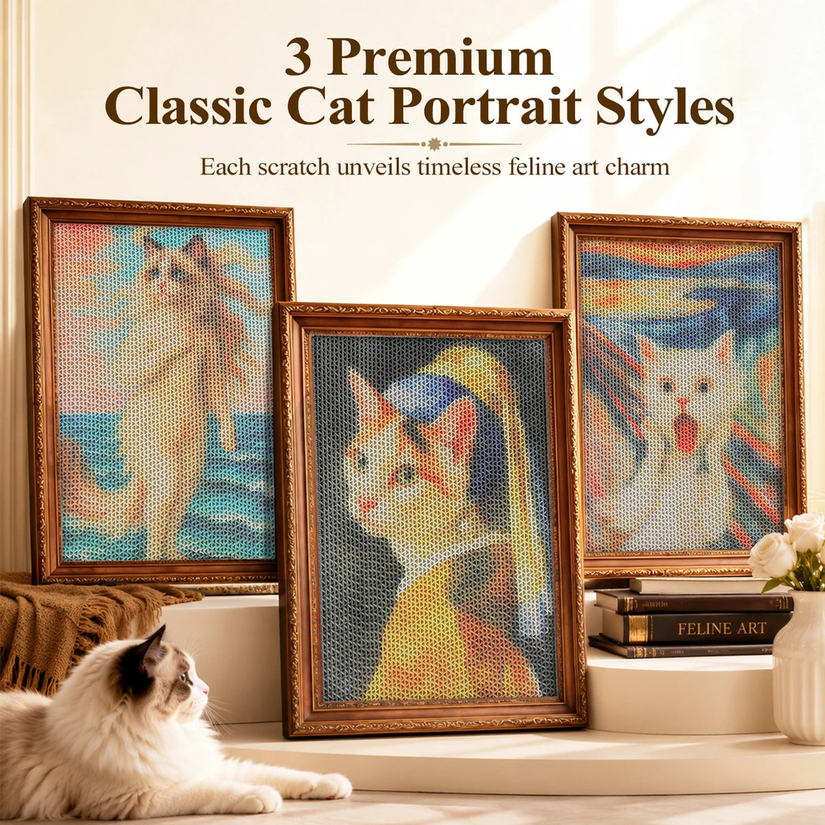 PAWZ Road 3-Pack Corrugated Cat Scratcher With Adhesive Strips