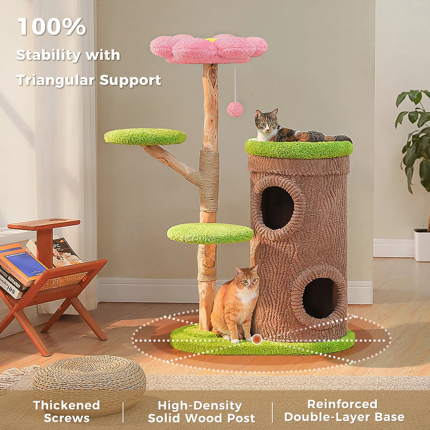 PAWZ Road Large Cat Tree With Four Condos And Scratching Post
