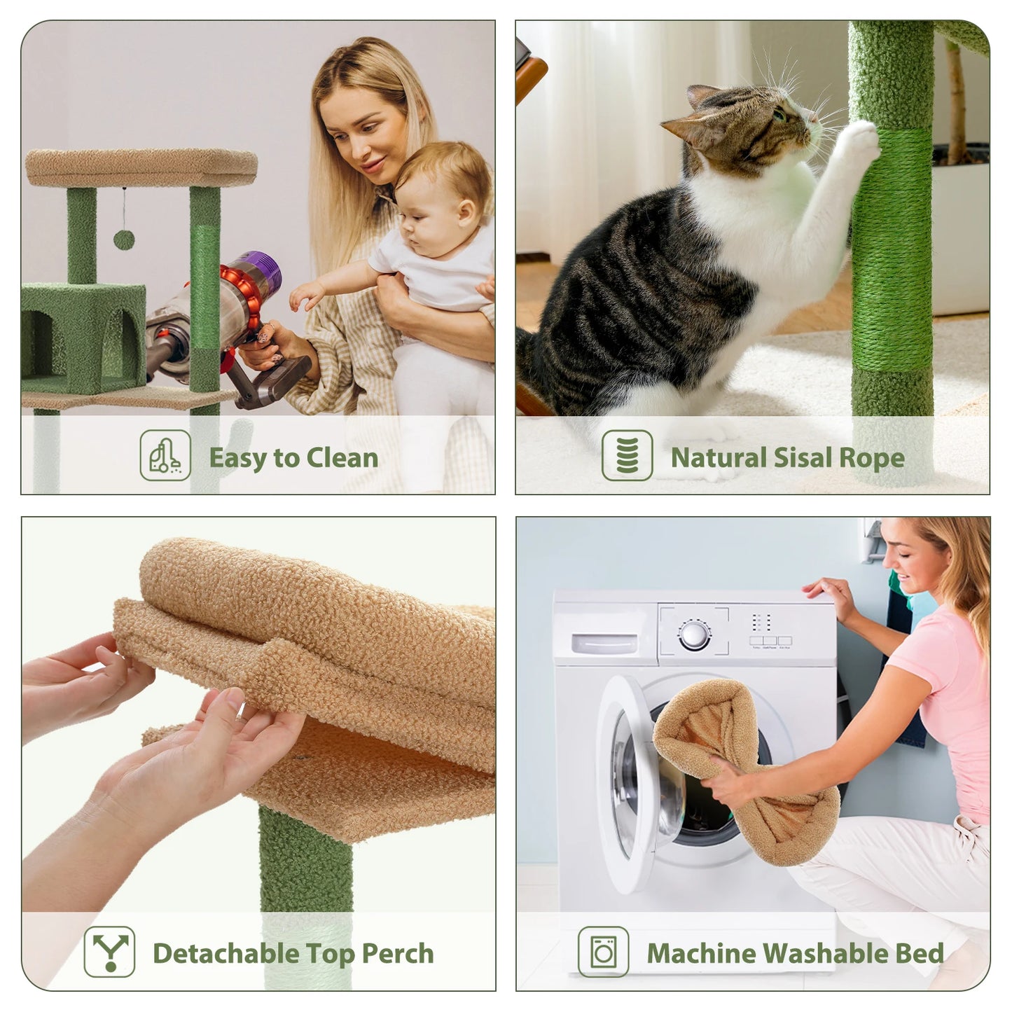 PAWZ Road Cactus Cat Tree Tower For Large Cats Perch