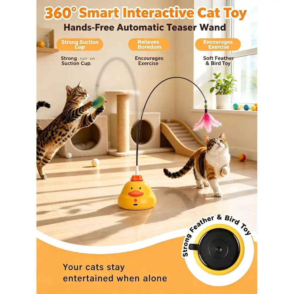 Ceiling Mount 360 Rotating Interactive Cat Teaser Toy