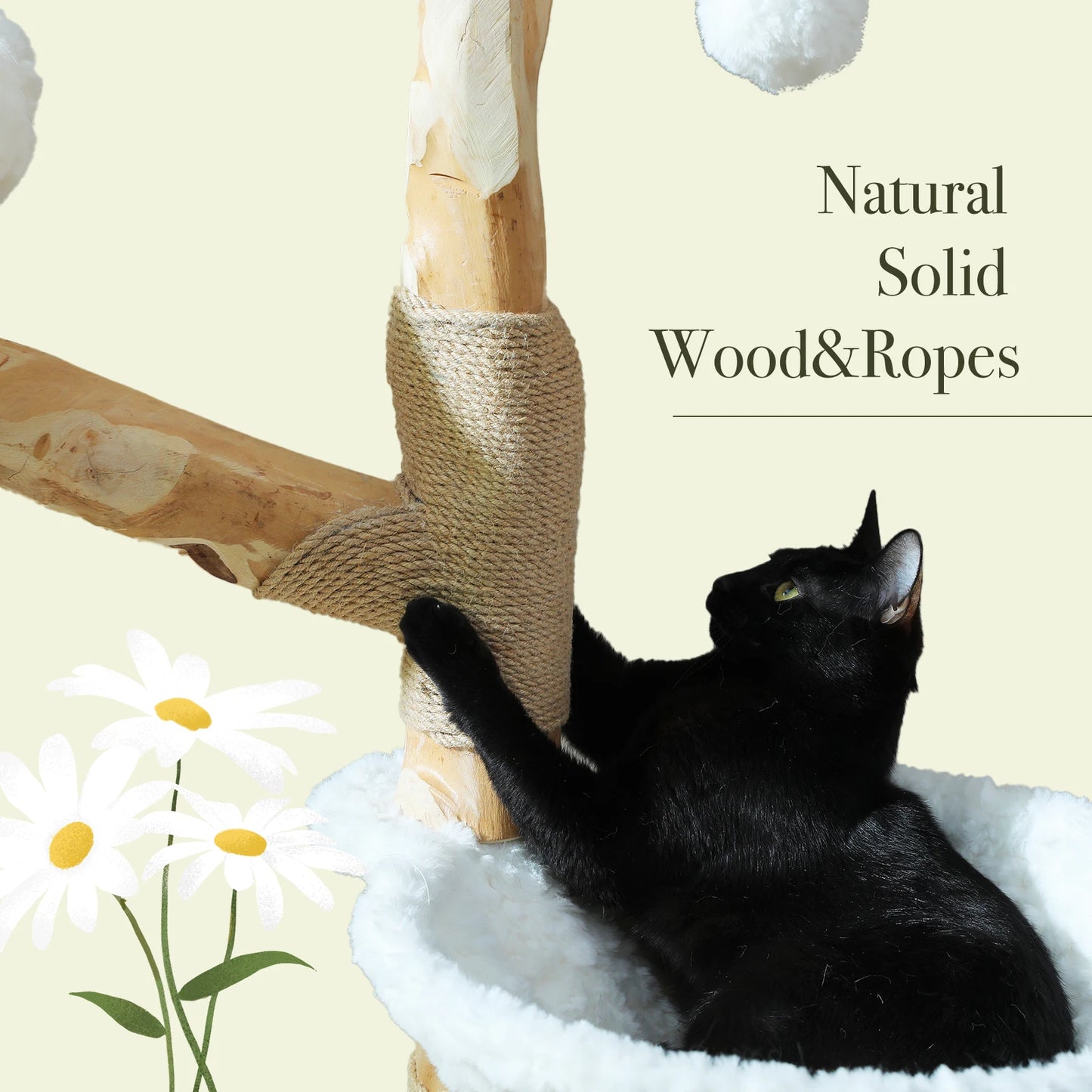PAWZ Road Large Cat Tree Tower With Sisal Scratching Post And Basket Bed