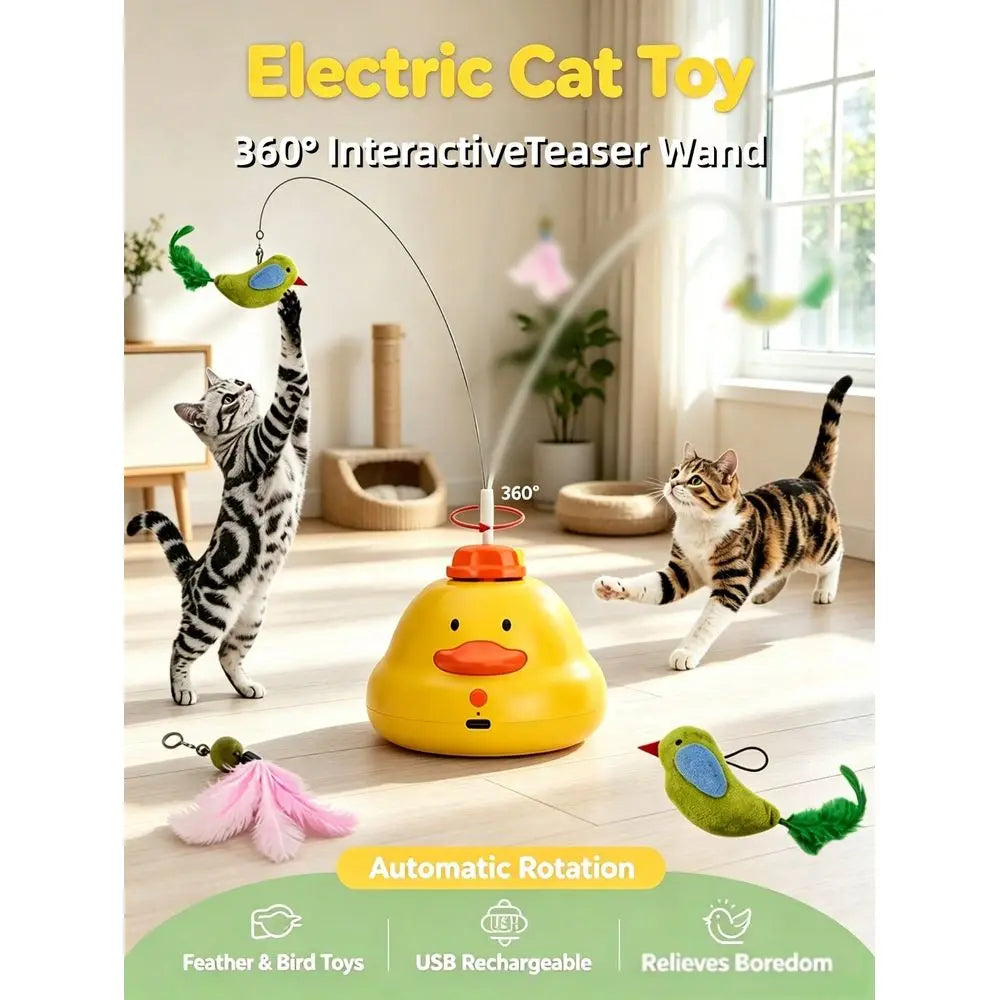 Interactive Cat Teaser Toy, SelfEntertainment Cat Toy, Indoor Cat Boredom Relief Toy, Fully Automatic 360 Rotating Interactive