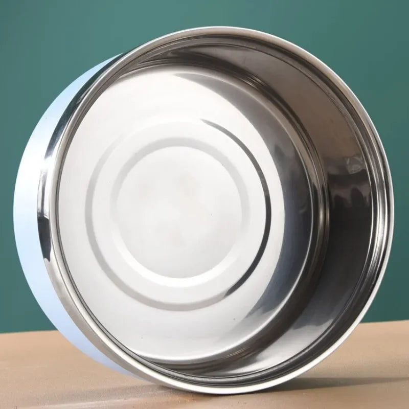 Dog Food Bowl Stainless Steel Dog Bowl Double-layer Water Bowls for Dogs Feeding Non-slip Cat Drinking Bowls Feeder Pet Supplies