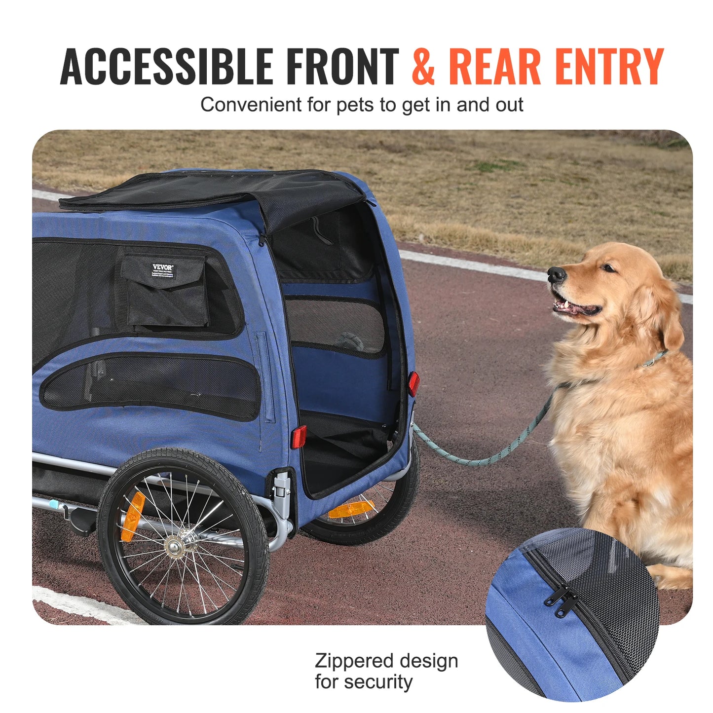 SucceBuy 100 Lb Pet Bicycle Trailer Carrier for Dogs
