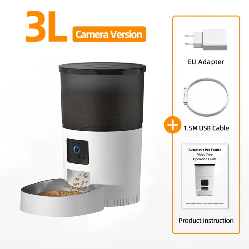 ROJECO Automatic Cat Feeder With Camera Video And Remote Control