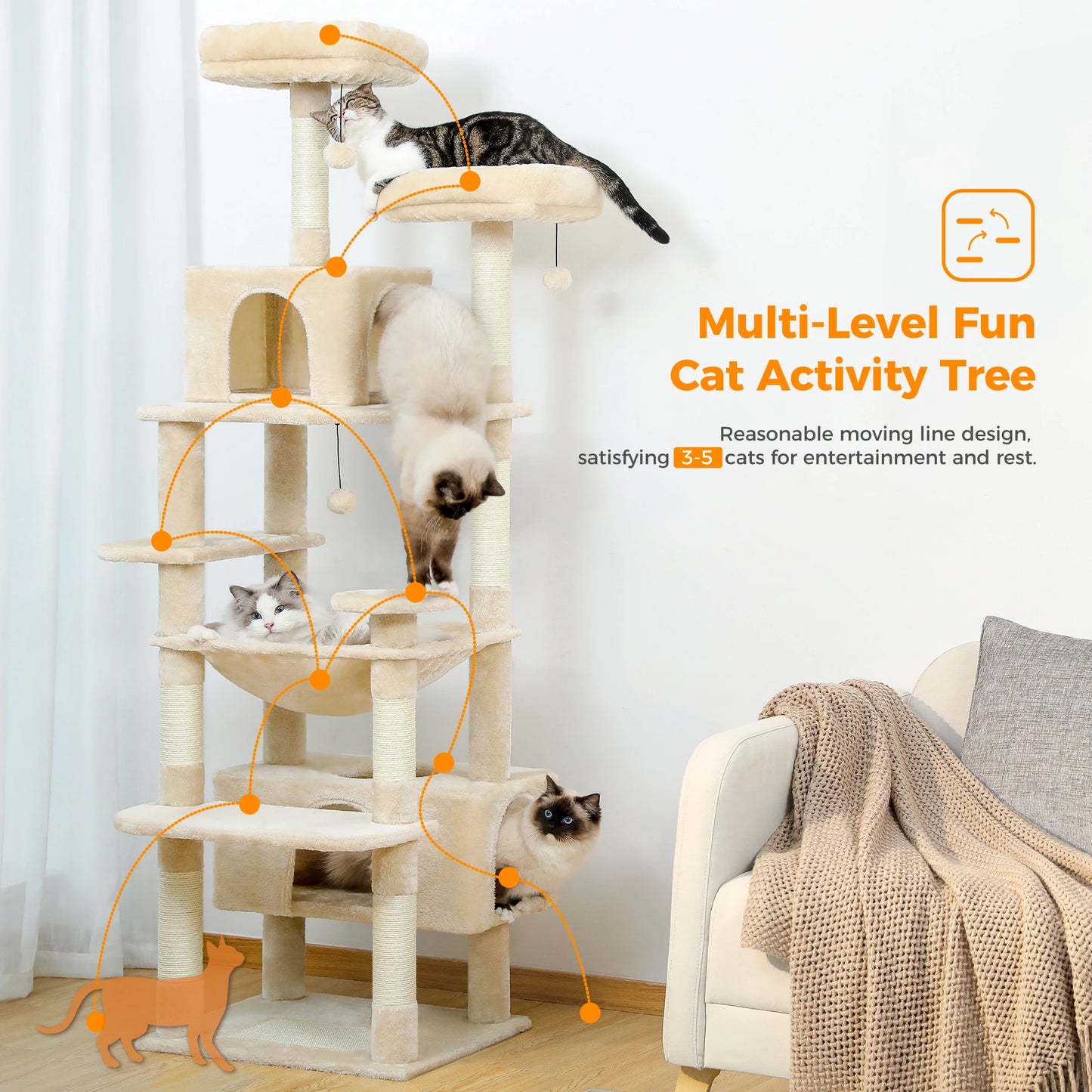 PAWZ Road Cat Tree And Tower With Indoor Scratching Posts