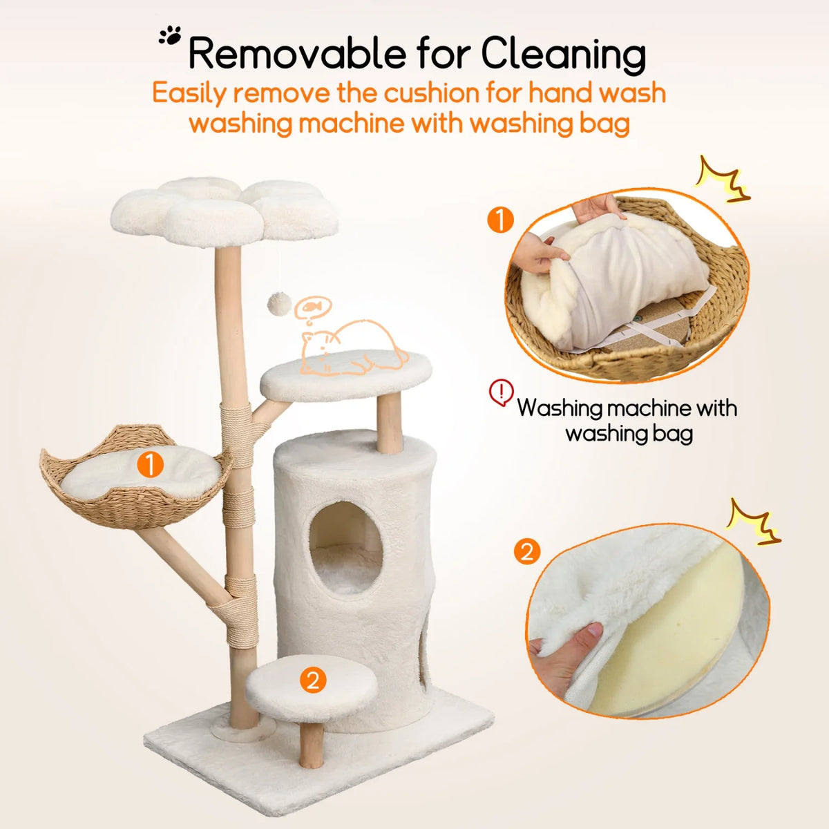 BINGOPAW Multi-Level Cat Tree With Sisal Scratching Posts