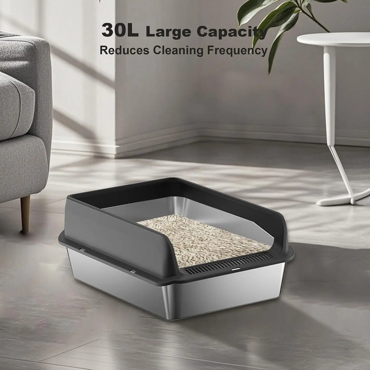 Garvee Stainless Steel Covered Cat Litter Box With Lid by Annie N Poe Cattastic Supplies