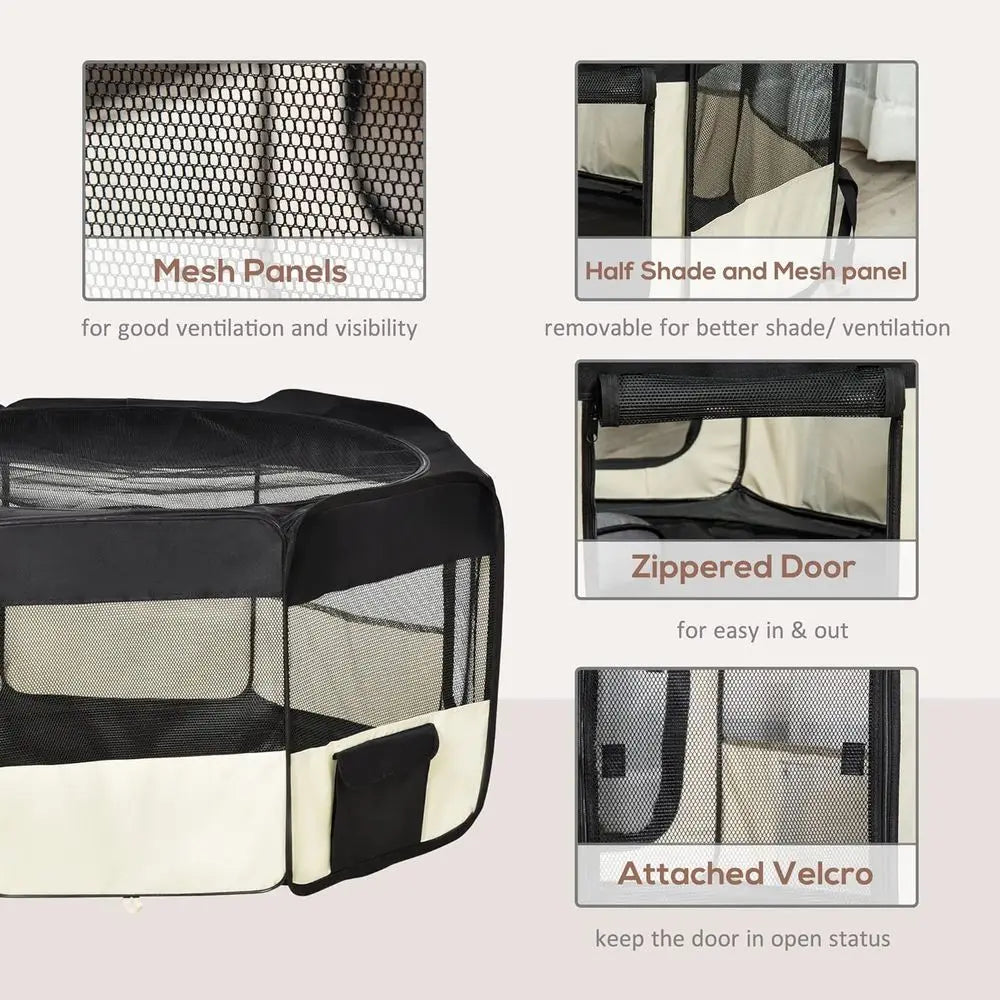 Portable Pet Playpen With Carry Bag For Dogs And Cats