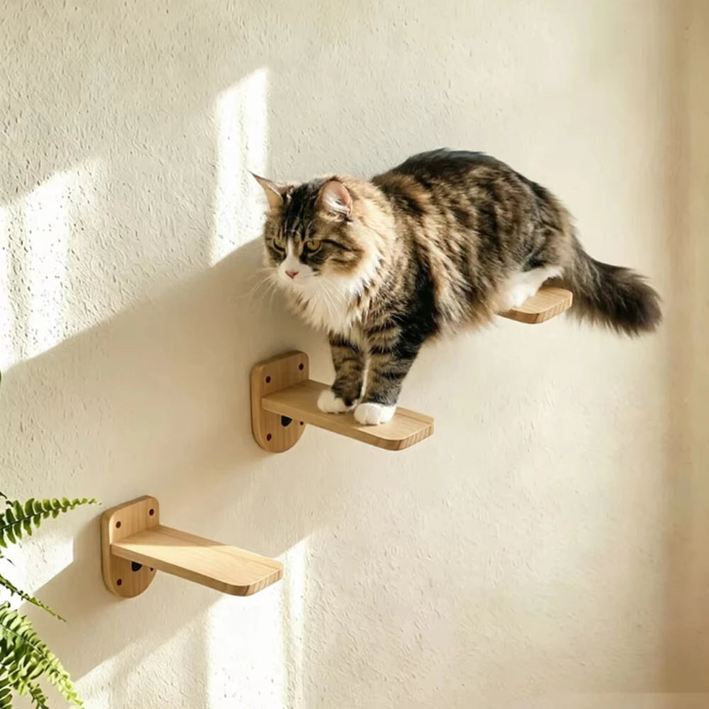 CWV Wall Mounted Cat Shelves With Moon Hammock Star Perches