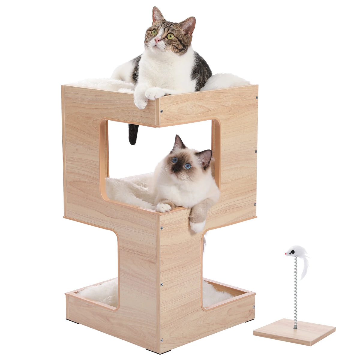 PAWZ Road Modern Cat Condo With Removable Mats And Scratcher by Annie N Poe Cattastic Supplies