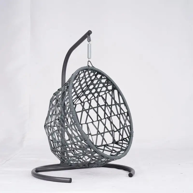 Hanging Cat Swing Bed with Cushion, Rattan-Style Egg Chair for Cats, Small Dogs & Pets, Indoor Swinging Cat Bed - Green