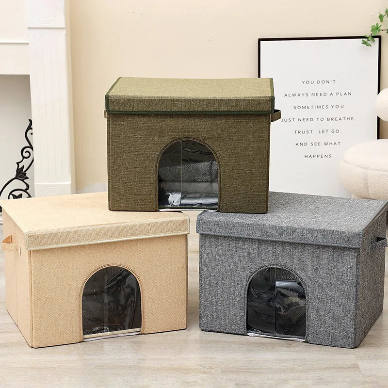 Foldable Cooling Cat Nest With Integrated Ice Pack For Pets