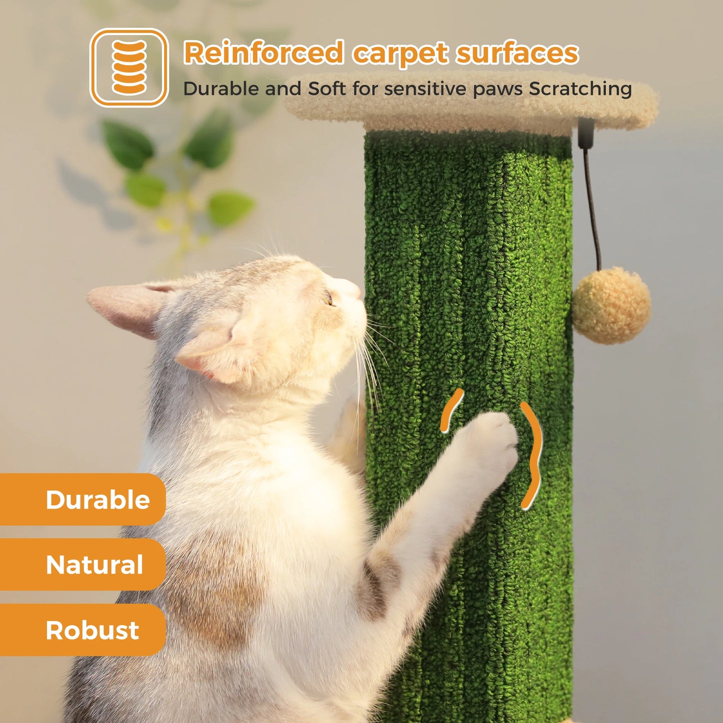PAWZ Road Large Indoor Cat Scratching Post With Sisal Ball Toy
