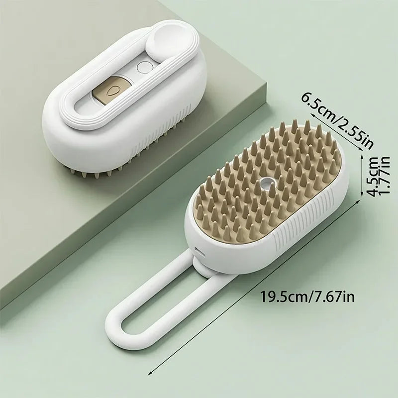 3-in-1 Dog Hair Brush Cat Hair Brush Electric Pet Cleaning Brush Steam Spray Brush Massage Hair Removal Comb Anti Flying Brush