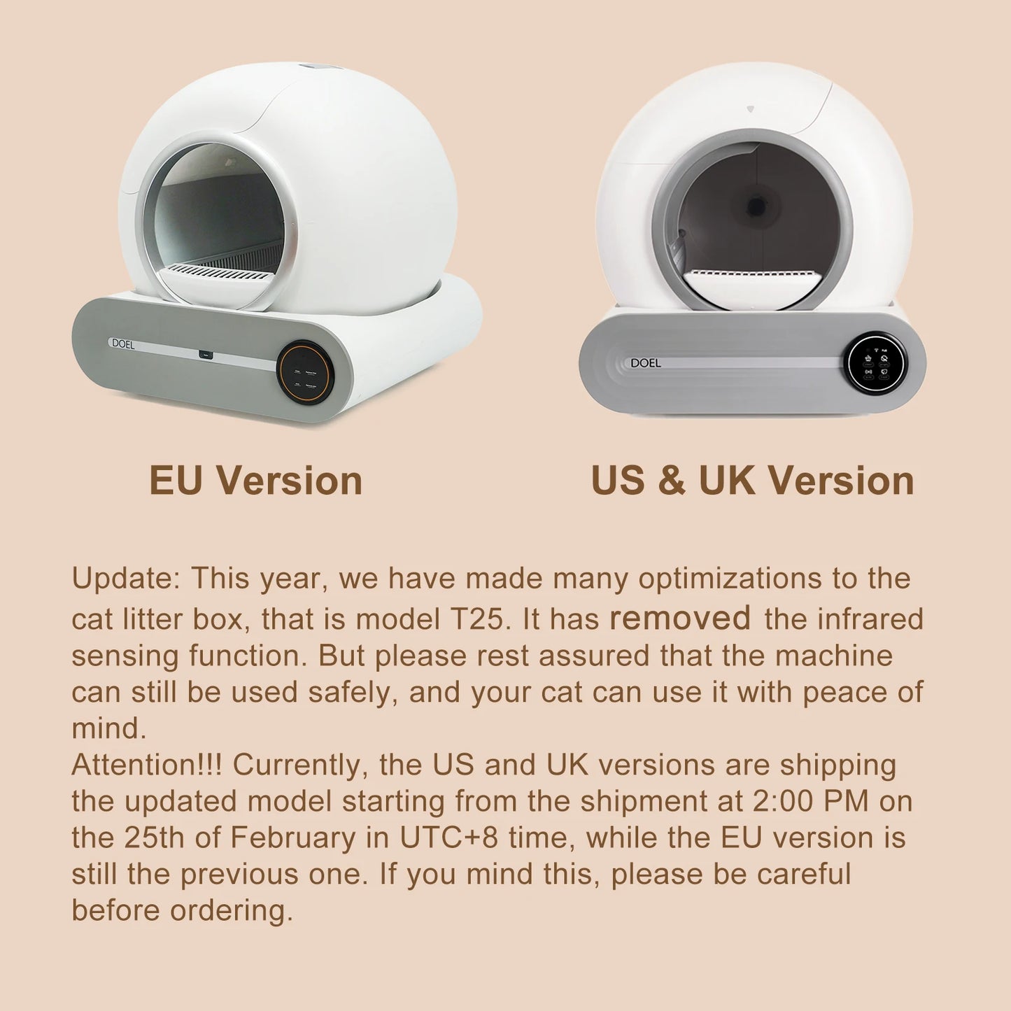 DOEL Smart Self Cleaning Cat Litter Box WiFi App Control