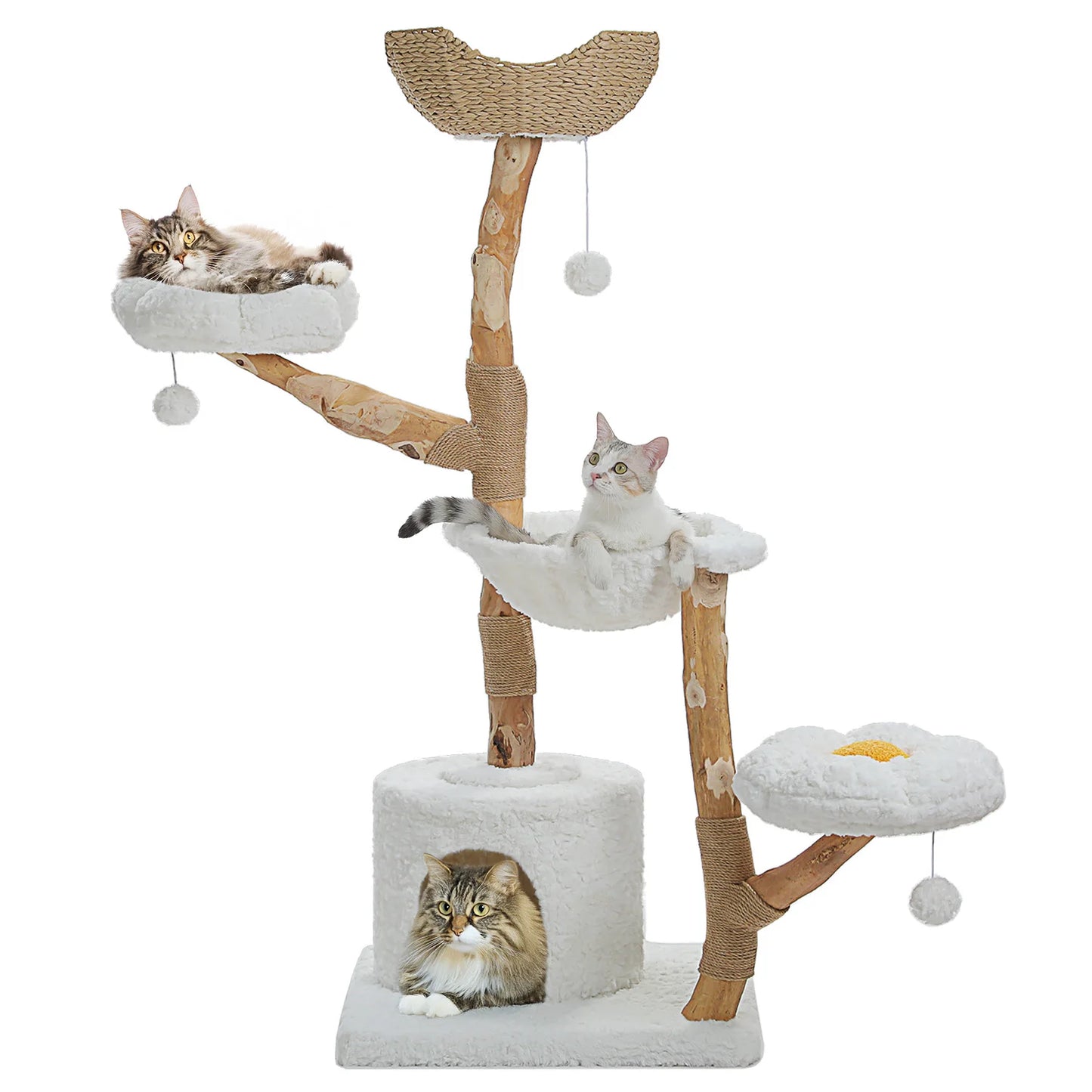 PAWZ Road Large Cat Tree Tower With Sisal Scratching Post And Basket Bed