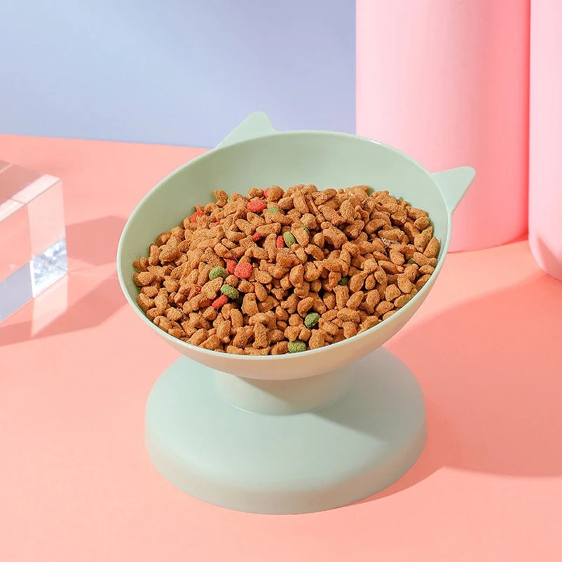 New Pet Cat Dog Bowl High Foot Dog Bowl 45° Neck Protector Cat Pet Food Water Bowl Anti-Overturning Binaural Pet Feeding Bowl