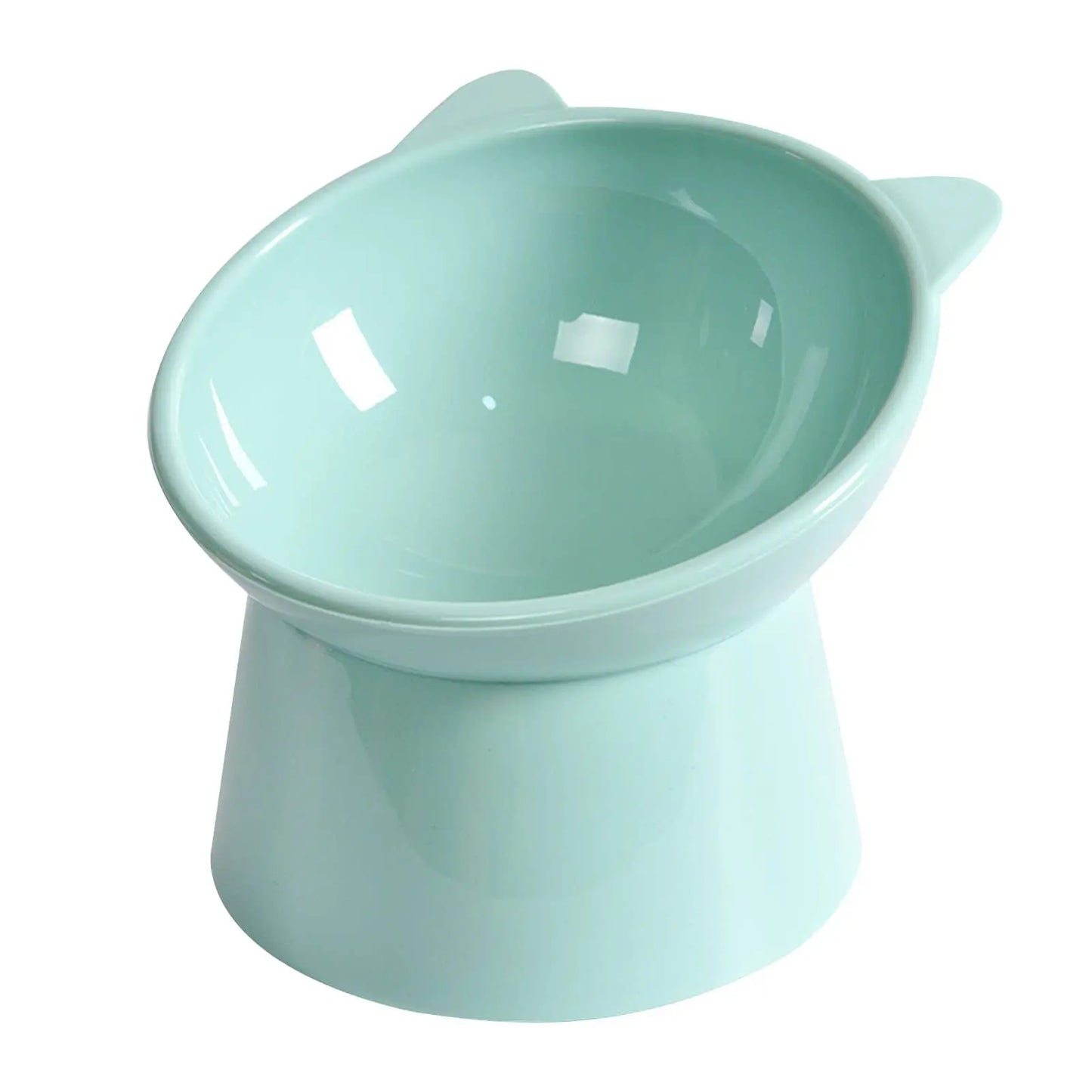 Tilted Cat Food Bowl - Whisker Friendly, Anti Vomiting, Slanted, Cat Bowl, Blue