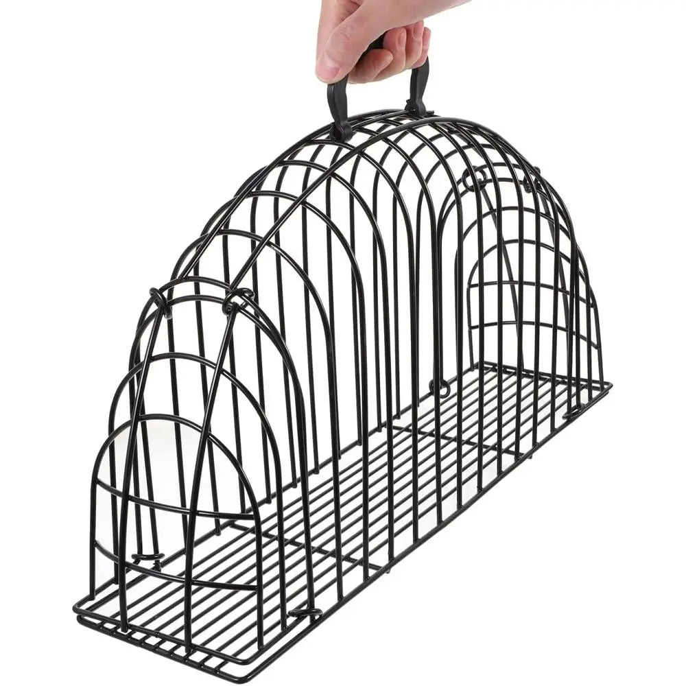 18-Inch Metal Cat Bathing and Drying Cage with Anti-Scratch Grooming Enclosure for Home Use