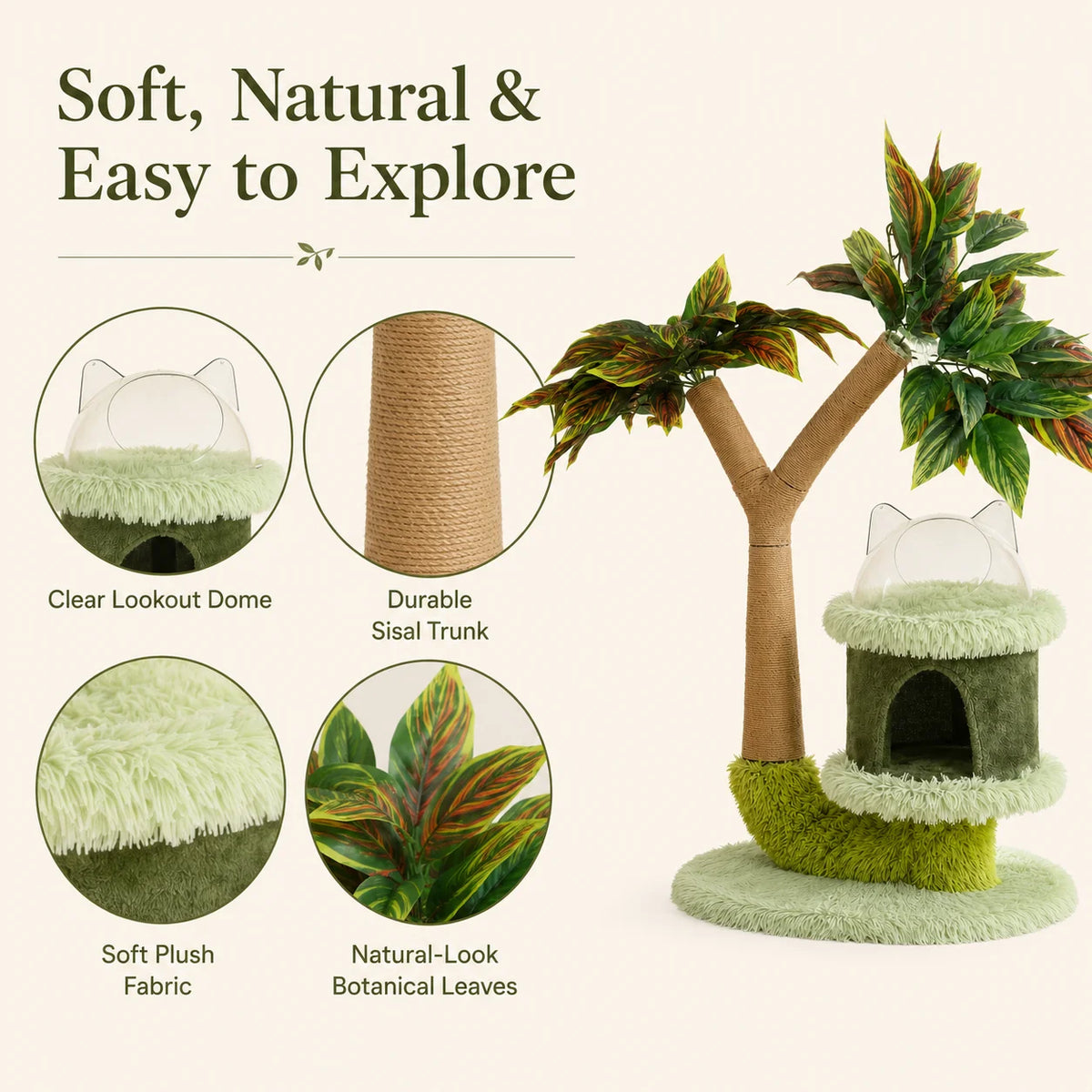 Mango Tree Cat Tree With Cozy Perch And Scratching Post