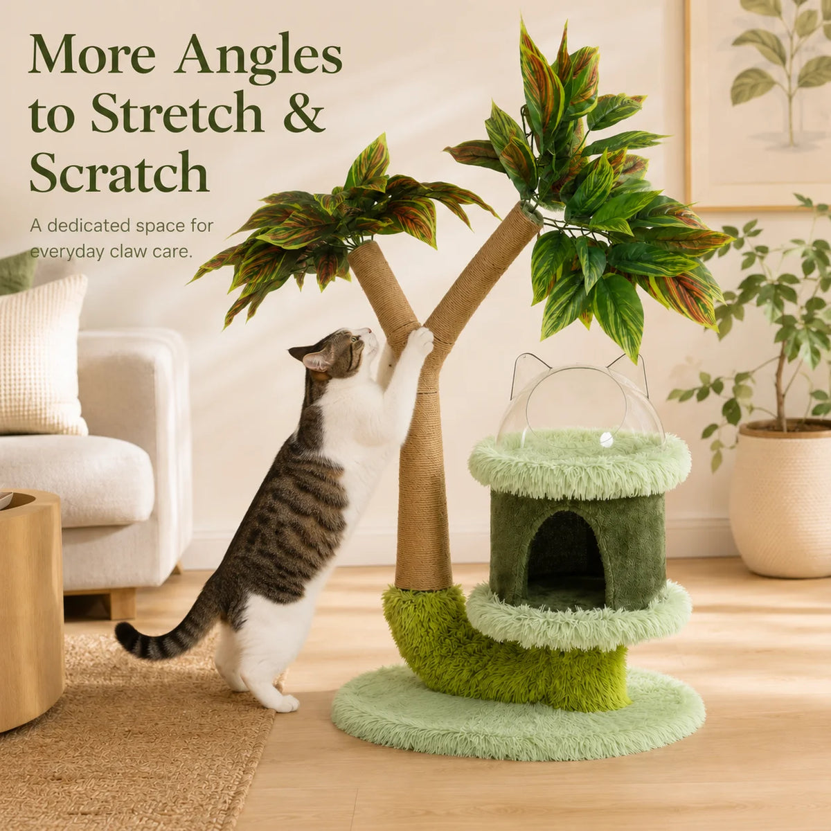 Mango Tree Cat Tree With Cozy Perch And Scratching Post
