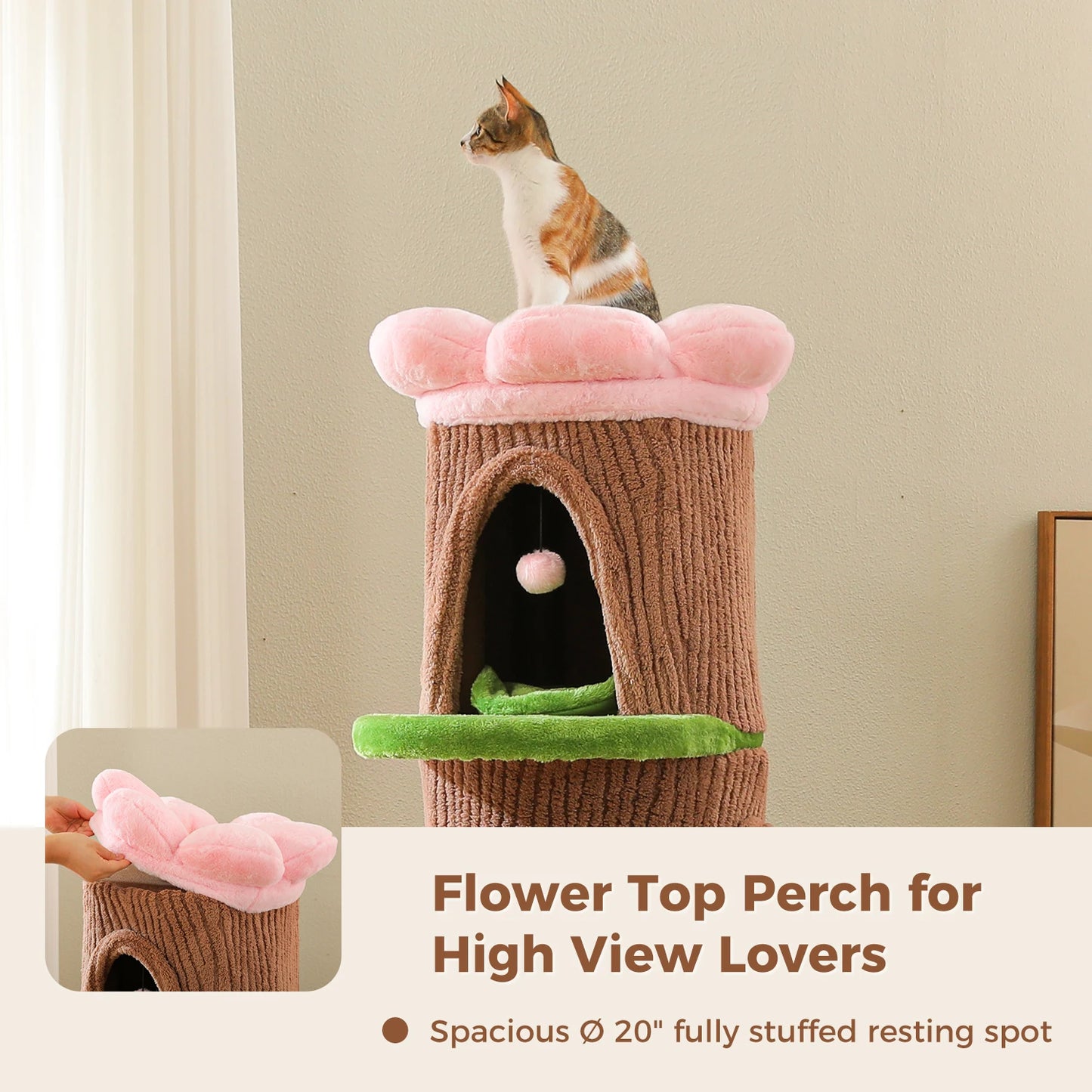 PAWZ Road Large Cat Tree With Four Condos And Scratching Post