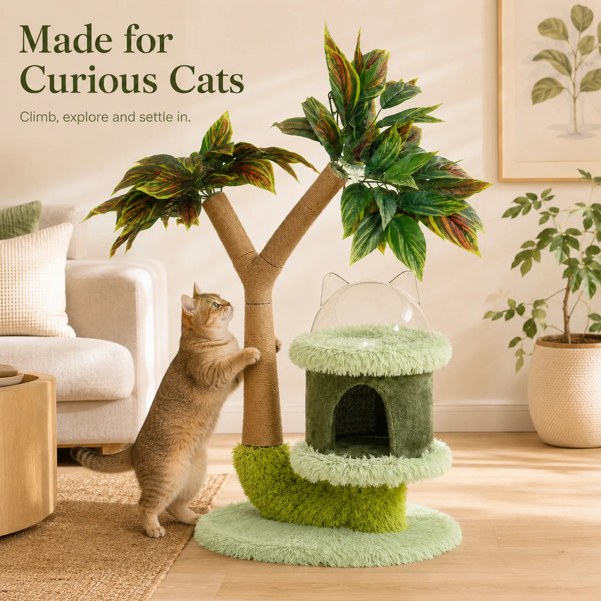 Mango Tree Cat Tree With Cozy Perch And Scratching Post