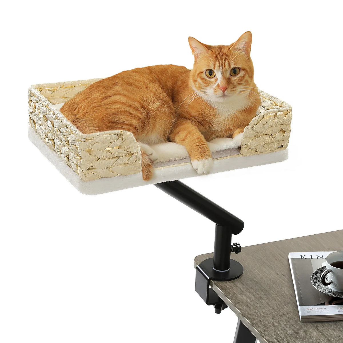 PAWZ Road Rotatable Cat Desk Bed Adjustable Plush Hammock by Annie N Poe Cattastic Supplies