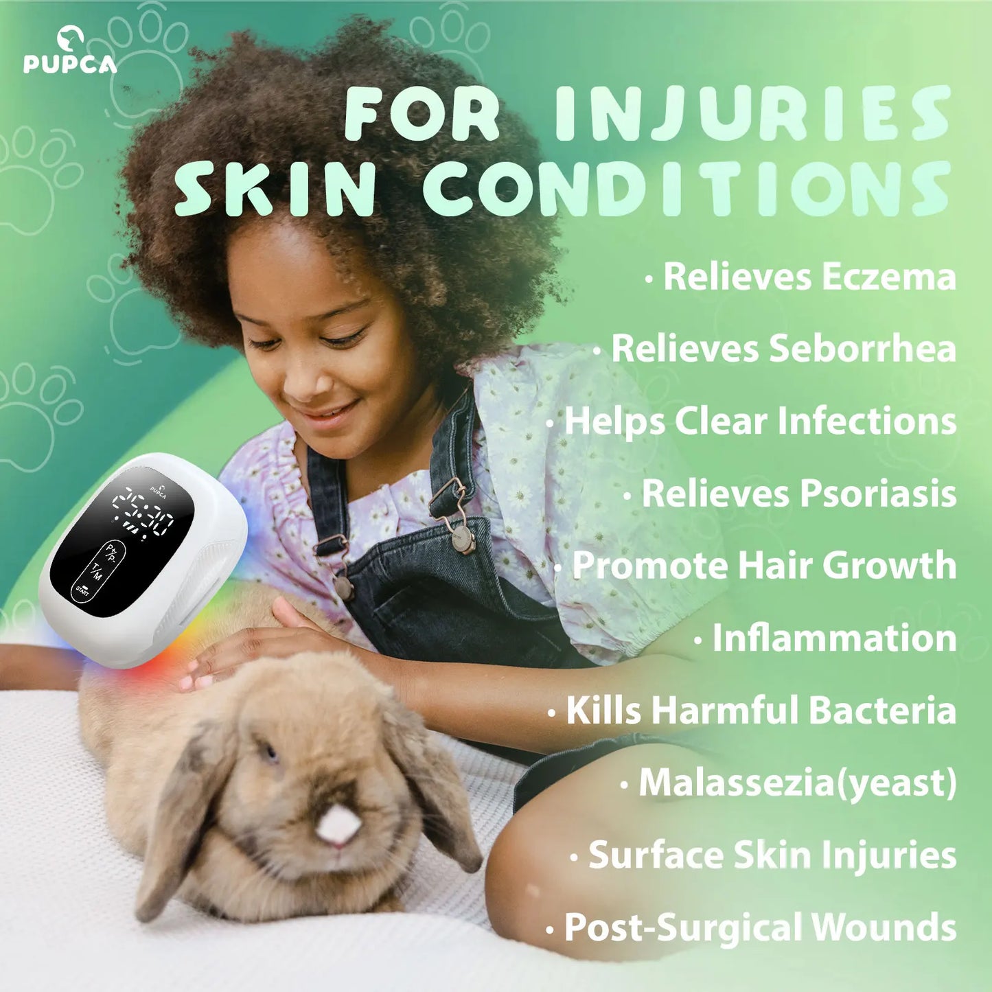 Pet Red Light Therapy Device for Dogs Cats Hand-Free Infrared 940nm 650nm 520nm LED Dog Arthritis Joint Pain Relief Wearable Vet Device Cold Laser Skin Infections Treatment 5 Wavelengths Light Therapy Module Collar for Puppy