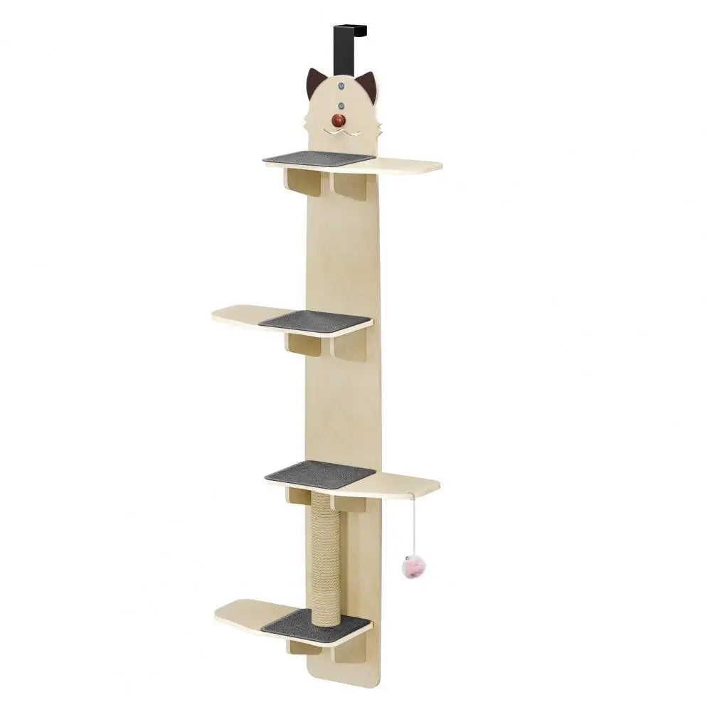 Over Door Cat Tree With Scratching Post And Climbing Shelves